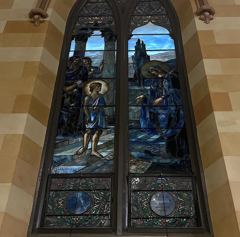 Tailer Memorial Window:  Christ Leaving the Temple
